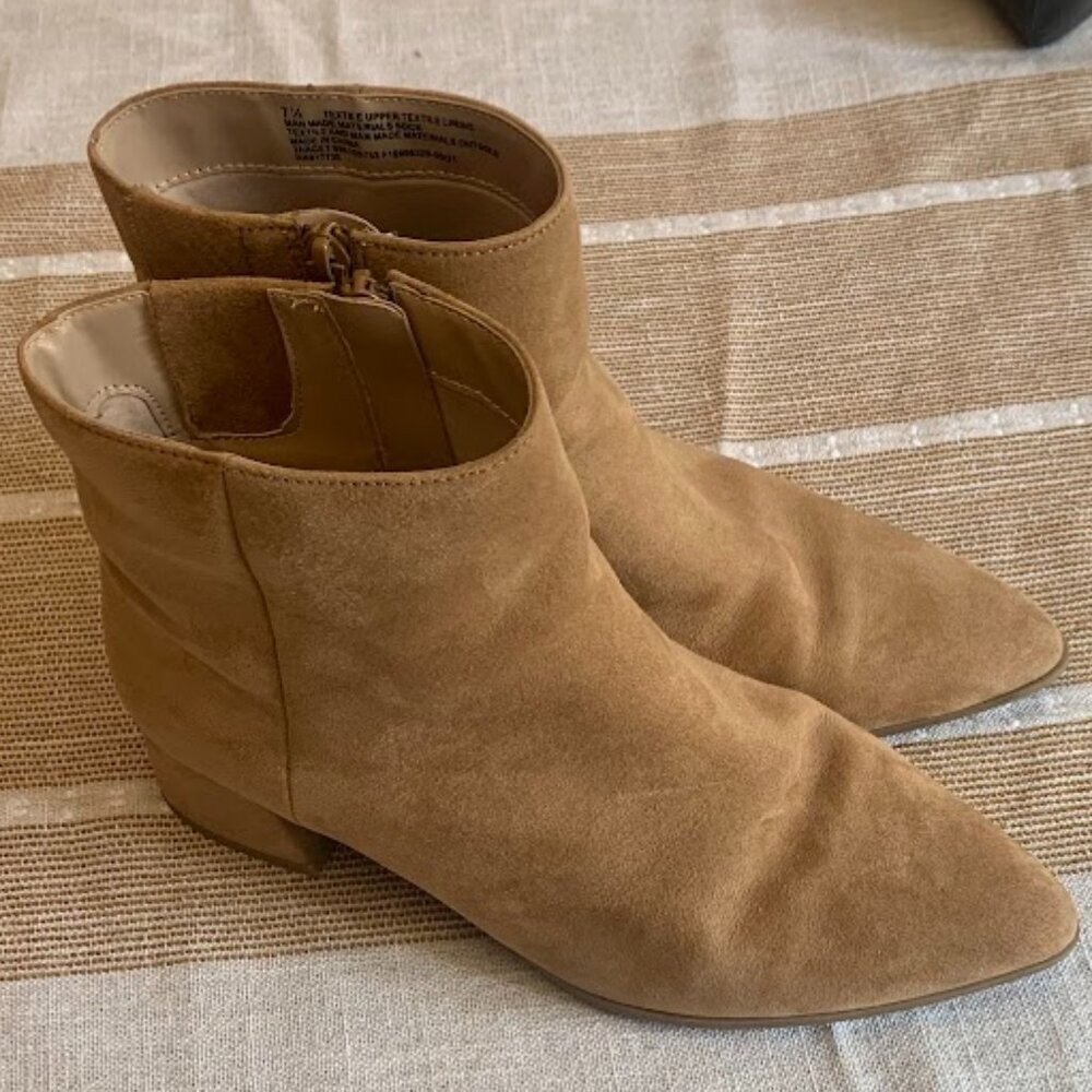 A New Day - 'Delilah' Suede-like Ankle Boots - Tan, Womens Size 7.5